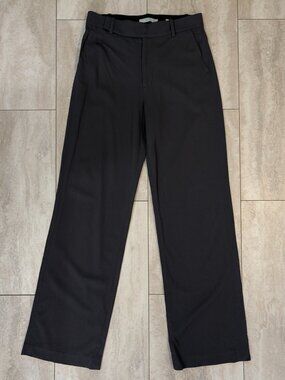 Vince Charcoal Gray Wide Leg Zip Hook Bar Closure Slant Front Pockets Size 8